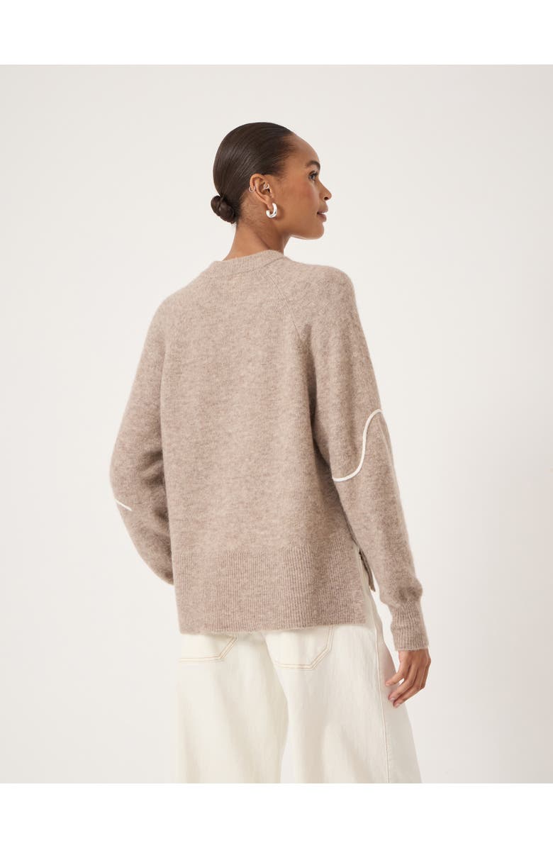 Hush Wool Blend Flower Motif Jumper, Alternate, color, Oatmeal Marl