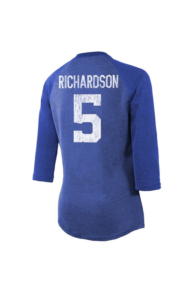 Women's Majestic Threads Anthony Richardson Royal Indianapolis Colts Player Name & Number Tri-Blend 3/4-Sleeve Fitted T-Shirt, Alternate, color, Royal