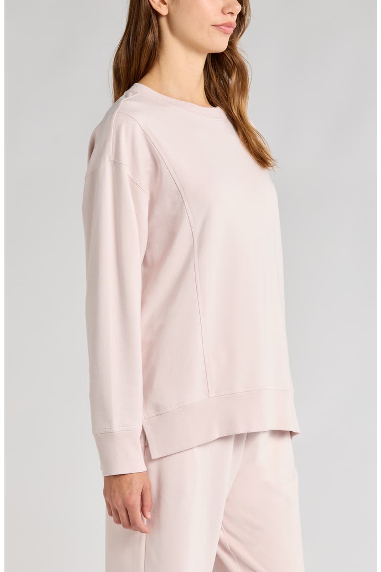 Luxe French Terry Sweatshirt, Alternate, color, PINK HUSH