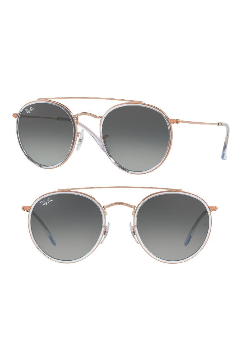51mm Aviator Gradient Lens Sunglasses, Main, color, LITE BLUE