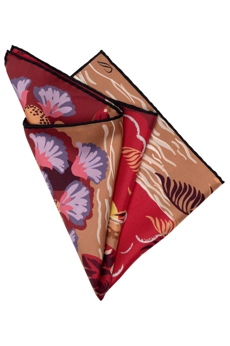 Isola - Silk Pocket Square for Men, Alternate, color, Red