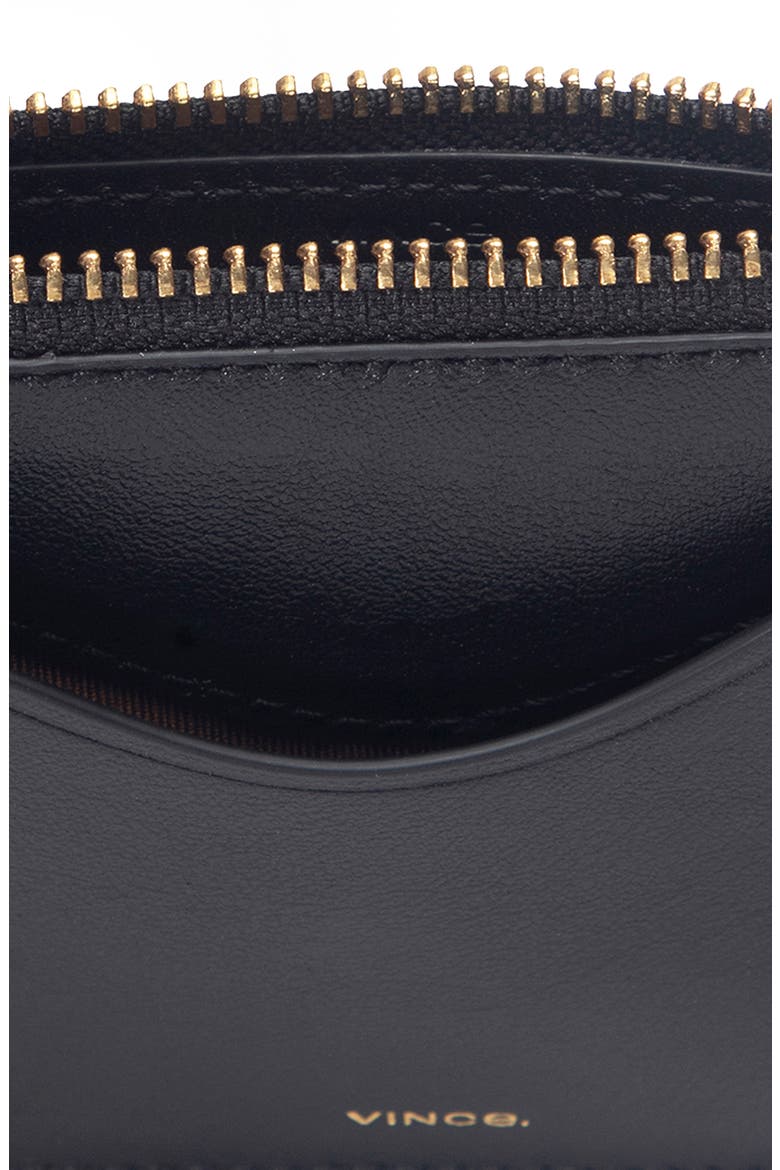 Leather Zip-Top Card Case, Alternate, color, BLACK