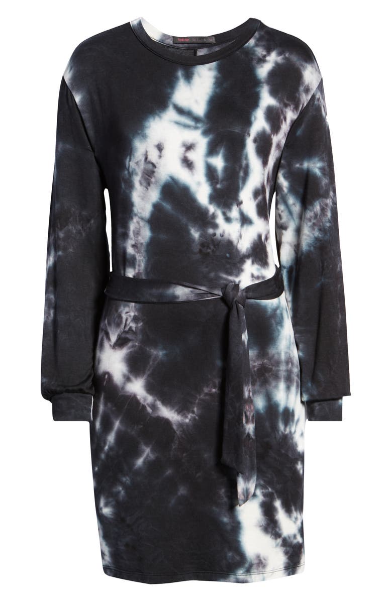 Fraiche by J Tie Dye Long Sleeve T-Shirt Dress, Alternate, color,
