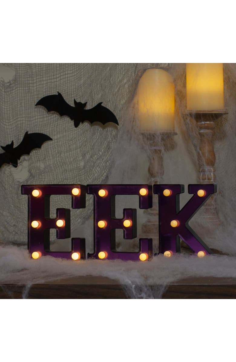 Northlight LED Lighted EEK Halloween Marquee Style Sign - 6.5", Alternate, color, Black
