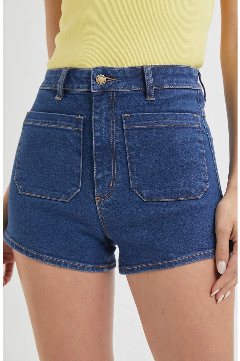 Dusters High Waist Denim Shorts, Alternate, color, BILLIE BLUE