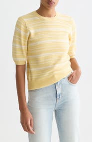 Scotch & Soda Stripe Puff Sleeve Sweater