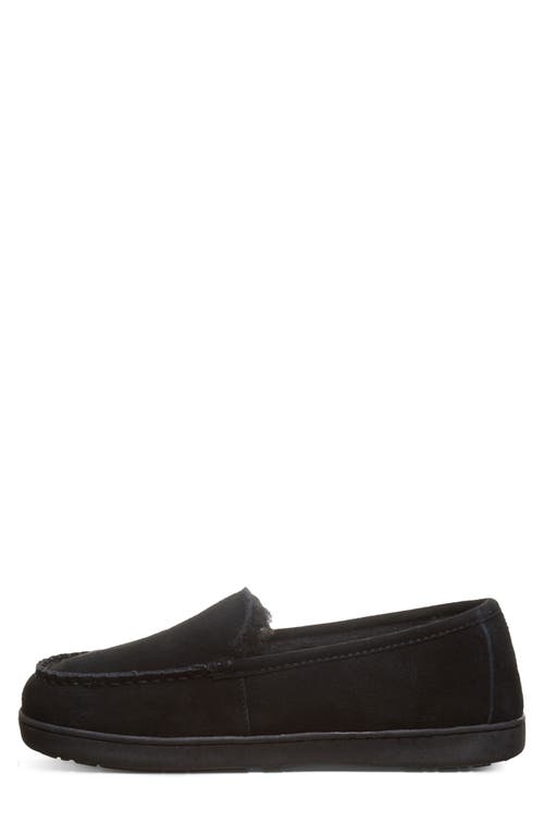 Bearpaw Brian Suede Faux Fur Wool Blend Lined Slipper In Black