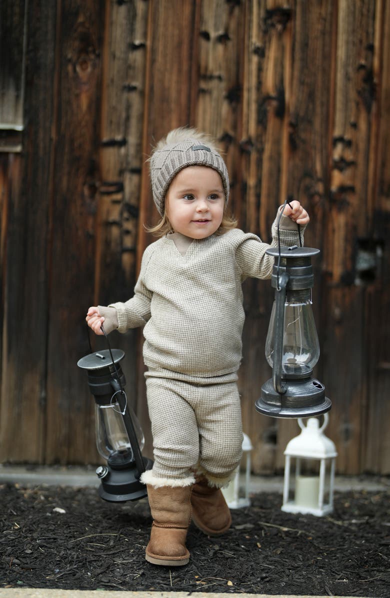 Manière Sparkle Waffle Knit Sweatshirt & Sweatpants Set, Alternate, color, 