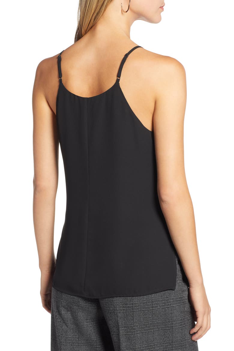 Lace Trim Camisole, Alternate, color, BLACK