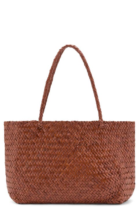 Braided Woven Leather Shopper Bag