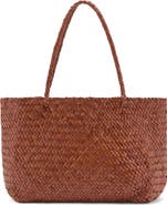 MANGO Braided Woven Leather Shopper Bag