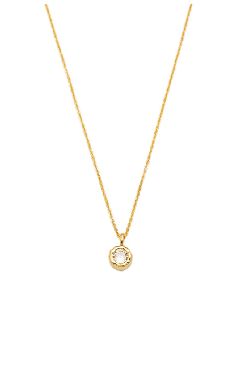 Classicharms Skyler Molten Solitaire Cubic Zirconia Pendant Necklace, Main, color, Silver/Clear