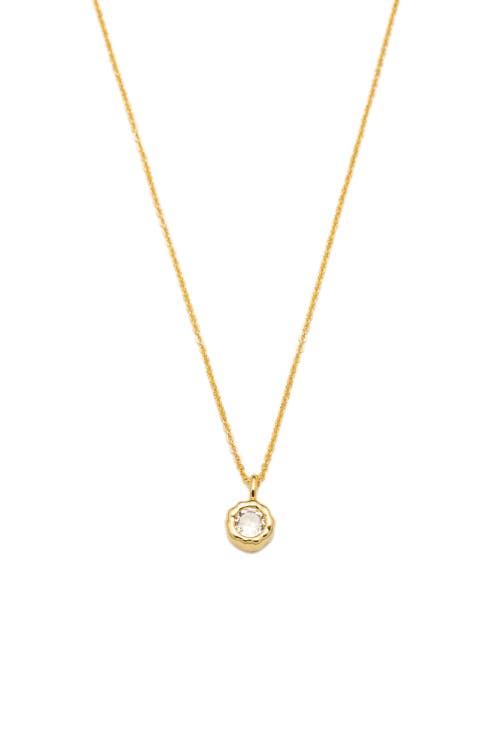 Classicharms Skyler Molten Solitaire Cubic Zirconia Pendant Necklace In Gold