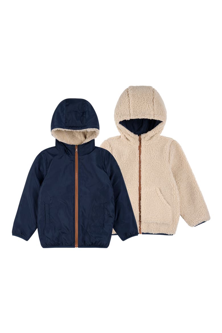 Kids' Reversible Water Resistant Hooded Jacket, Alternate, color, NAVY