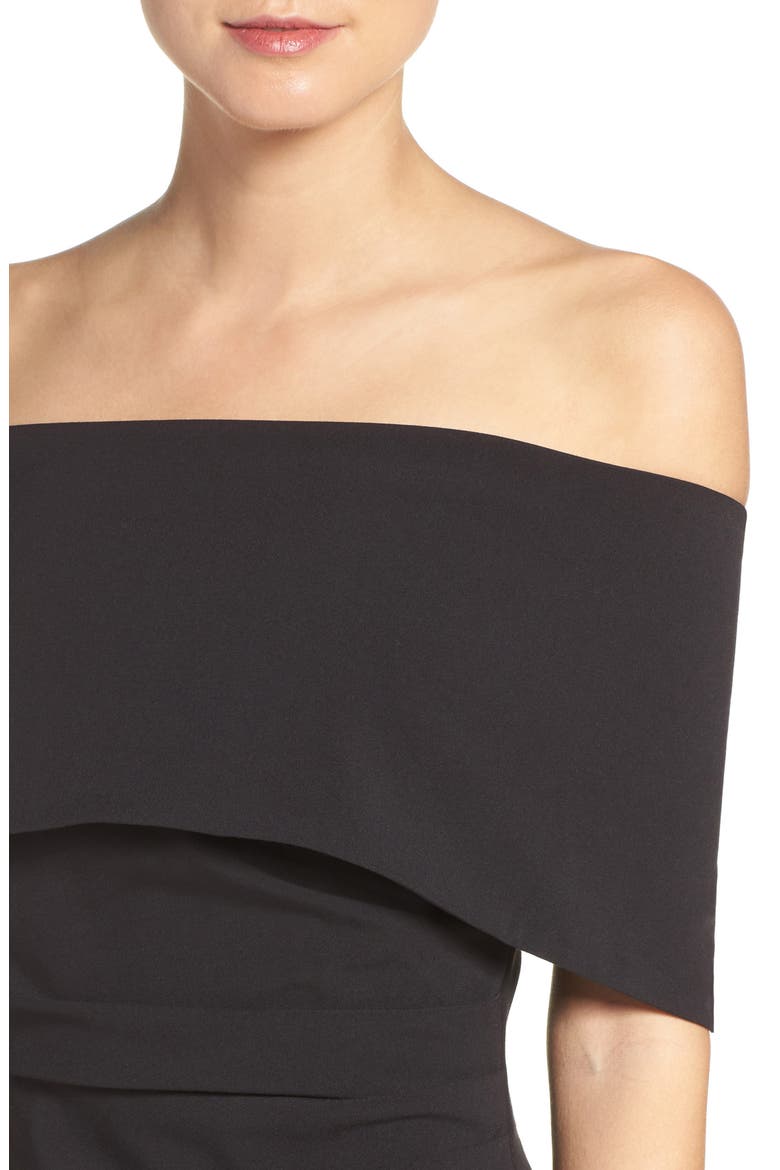 Off the Shoulder Popover Gown, Alternate, color, BLACK