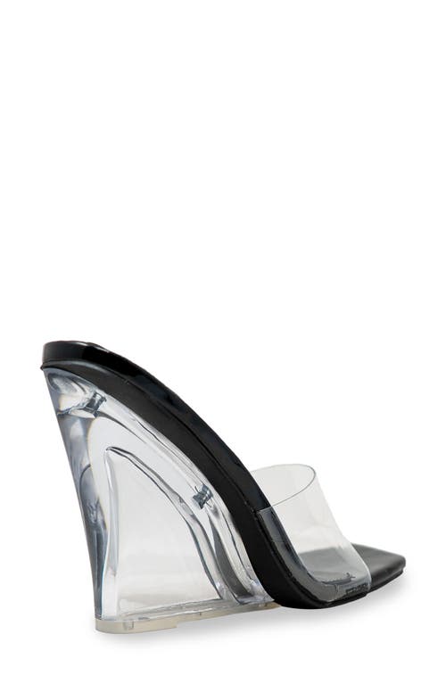 Chase & Chloe Chase And Chloe Lucite Wedge Heel Sandal