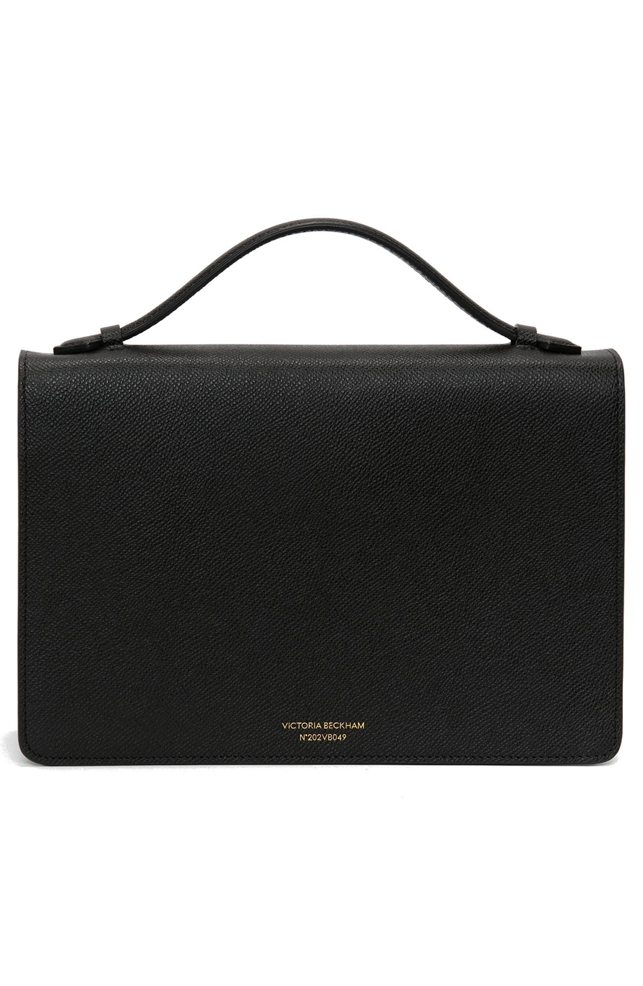 Victoria Beckham Dorian Grained Leather Shoulder Bag, Alternate, color, Black