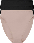 Natori Bliss Bare Cotton High Cut Brief 3-Pack