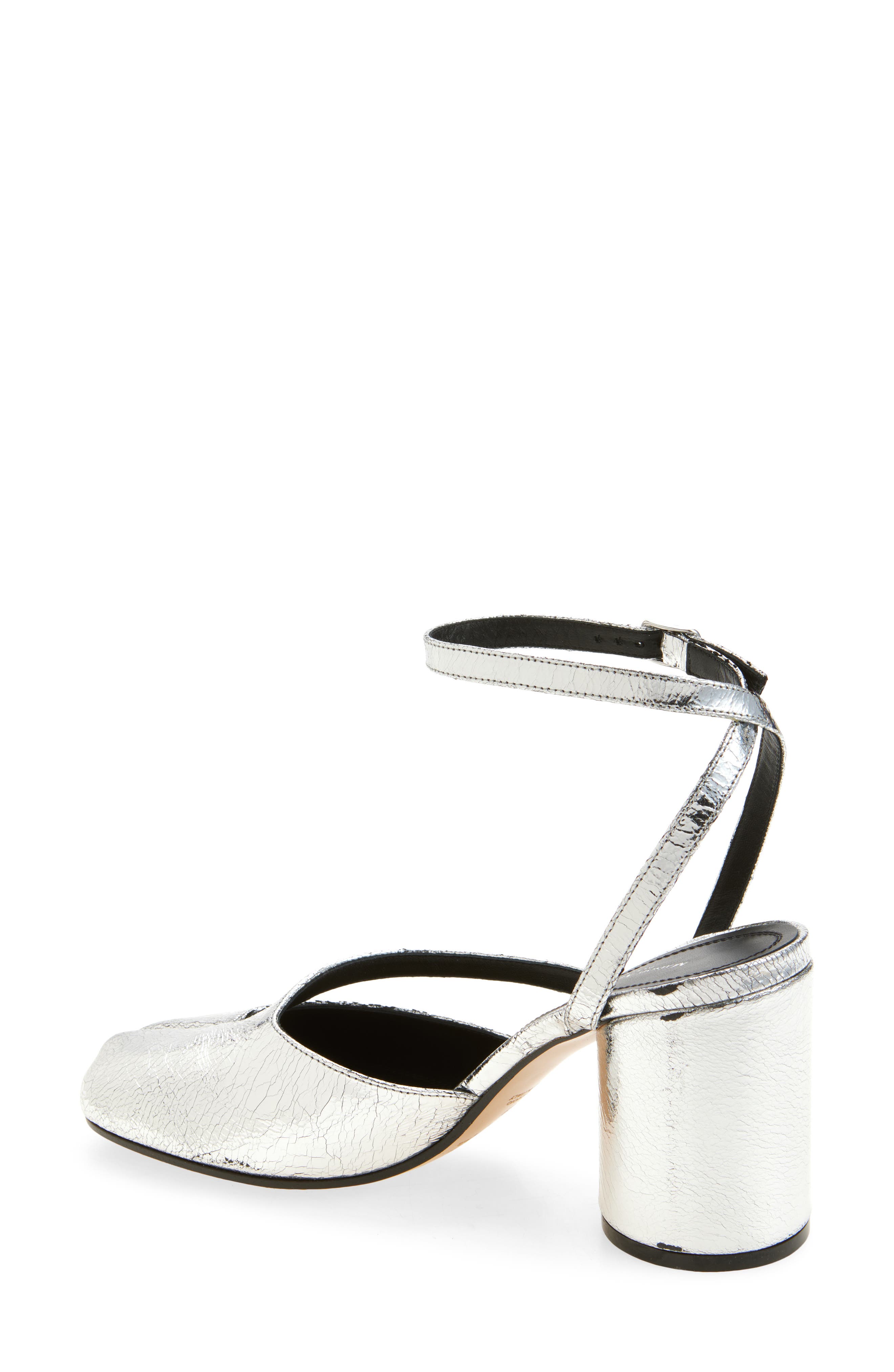 Maison Margiela Tabi Metallic Ankle Strap Pump, Alternate, color, Metallic Silver