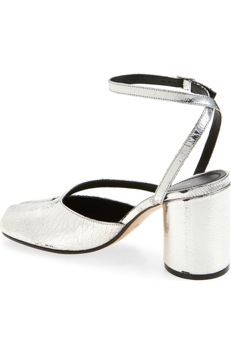 Maison Margiela Tabi Metallic Ankle Strap Pump, Alternate, color, Metallic Silver