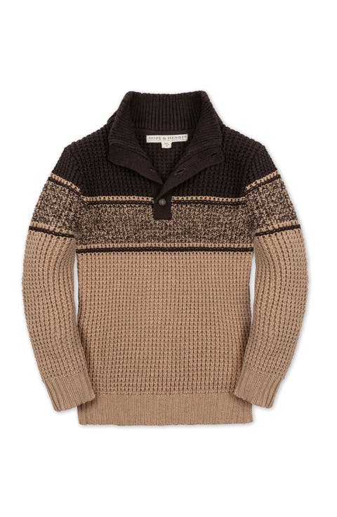 Kids' Organic Mock Neck Waffle Sweater