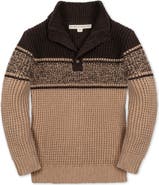 Hope & Henry Kids' Organic Mock Neck Waffle Sweater