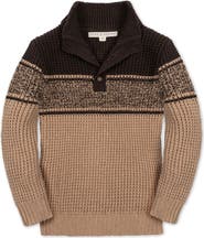 Hope & Henry Kids' Organic Mock Neck Waffle Sweater
