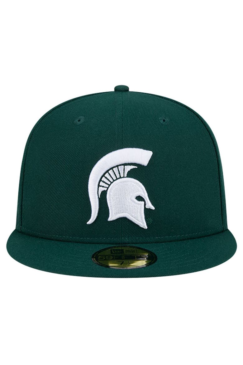 Men's New Era Green  Michigan State Spartans Throwback 59FIFTY Fitted Hat, Alternate, color, Green
