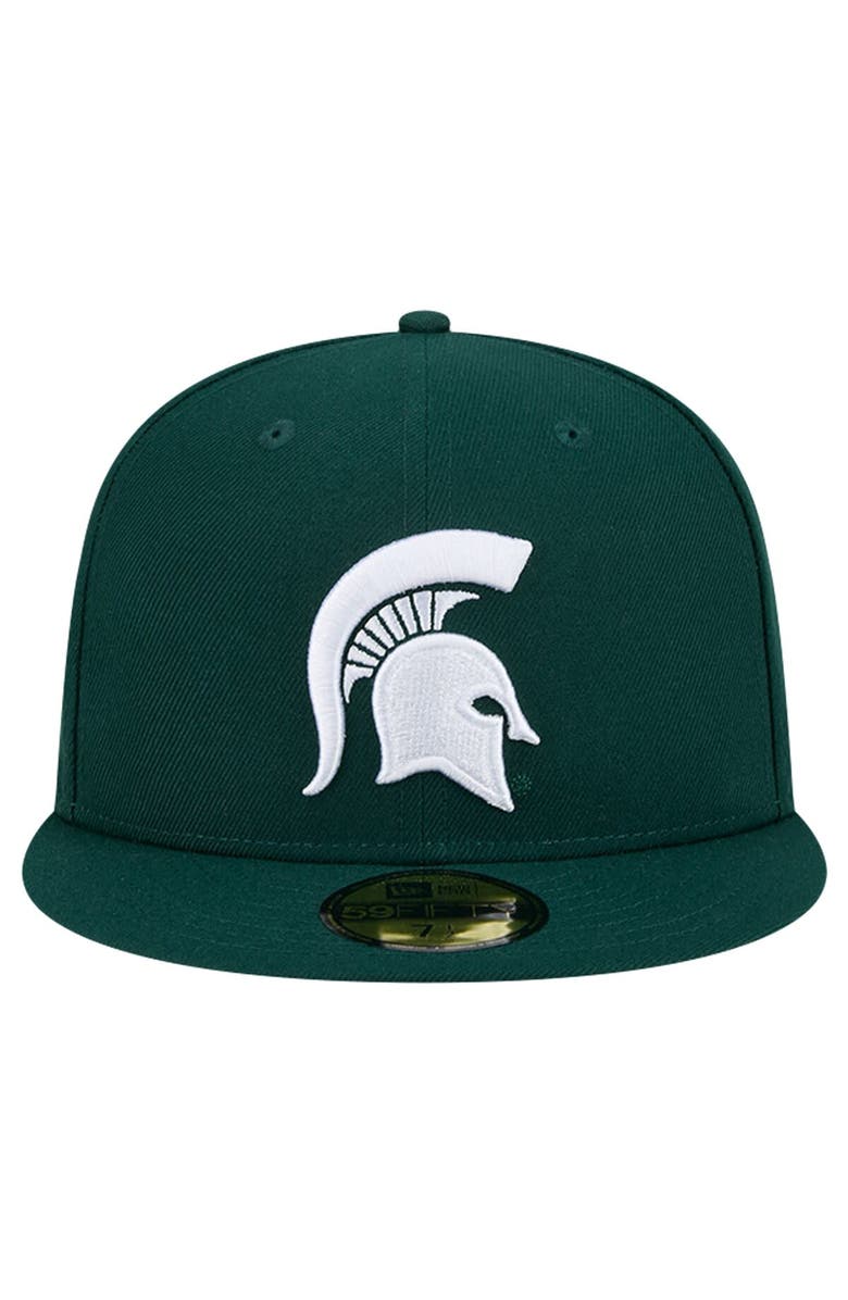 New Era Men's New Era Green  Michigan State Spartans Throwback 59FIFTY Fitted Hat, Alternate, color, 