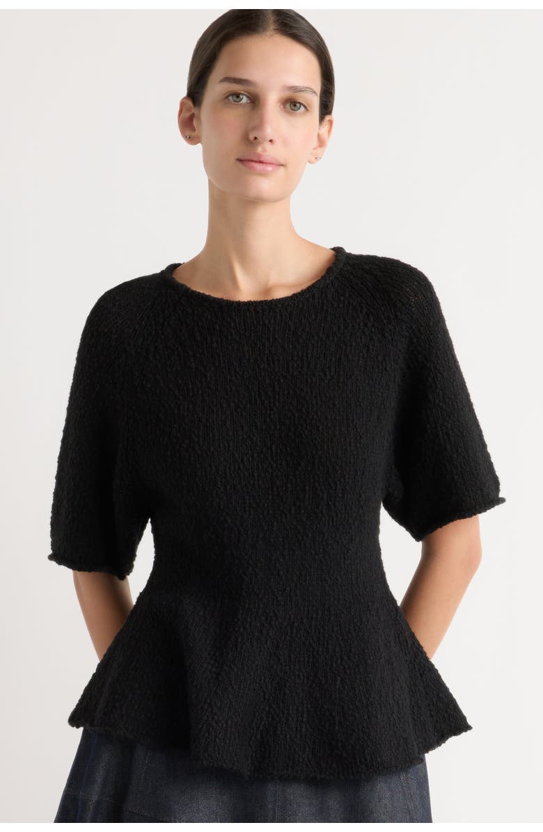 Modern Citizen Valetta Organic Cotton Sculpted Knit Top, Alternate, color, Black