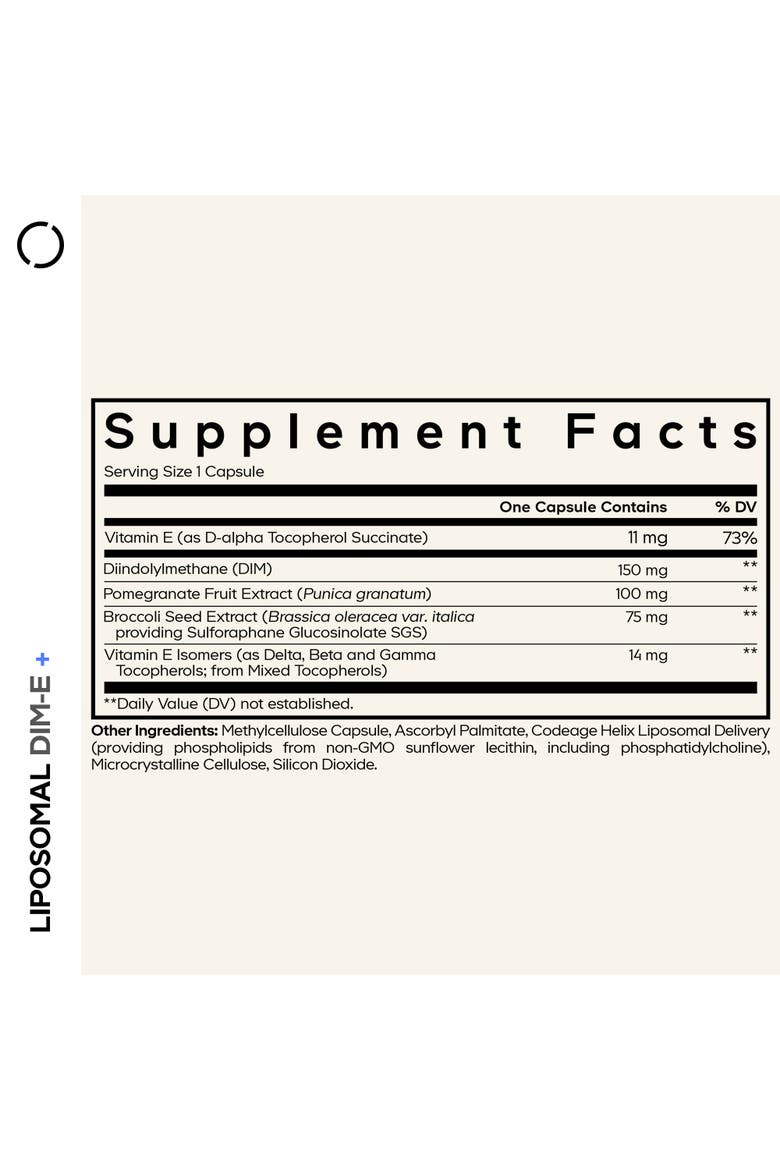 Liposomal DIM-E Vitamin E Tocopherols & Isomers Supplement, Alternate, color, White