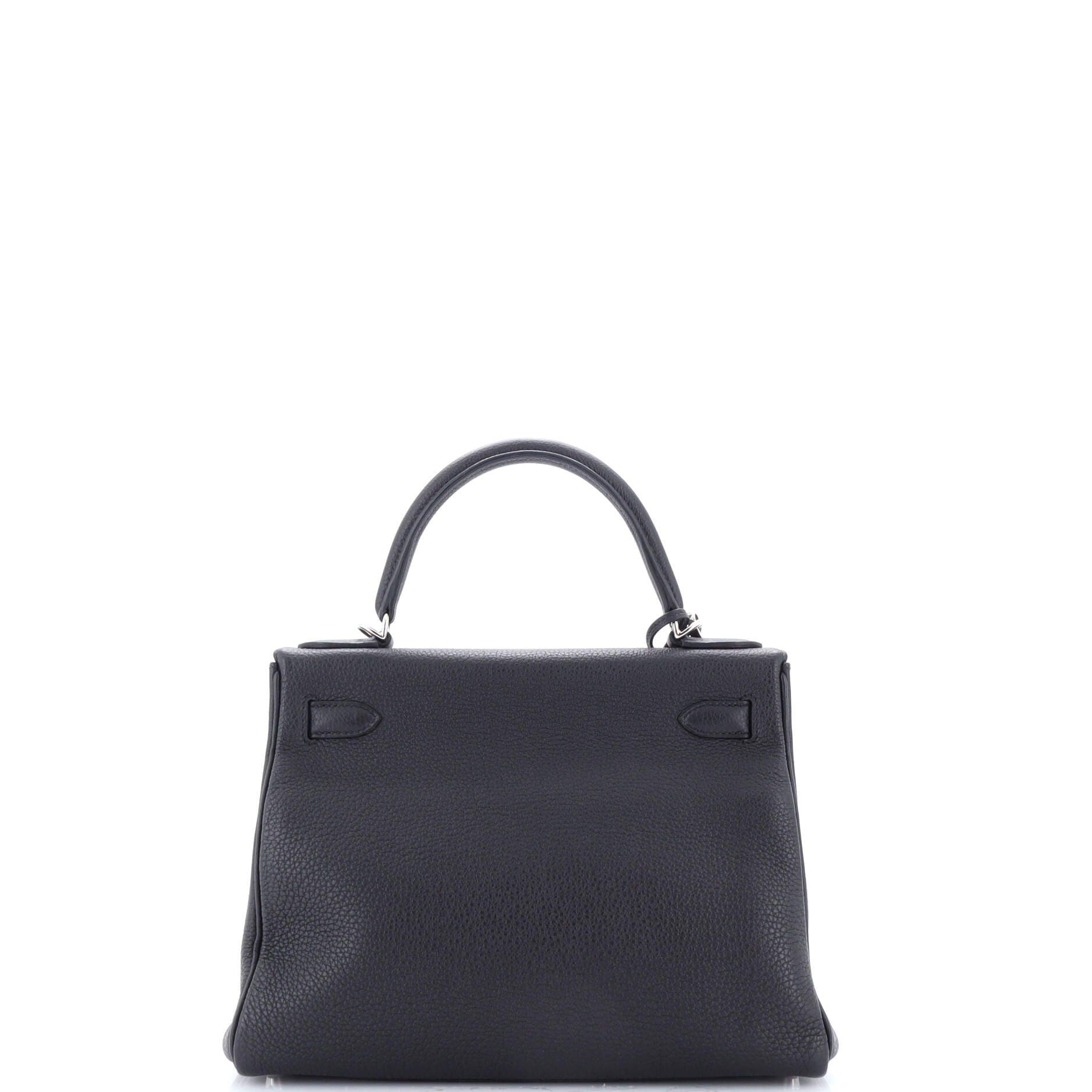 Pre-Owned Hermes Kelly Handbag Black Togo with Palladium Hardware 28, Alternate, color, 