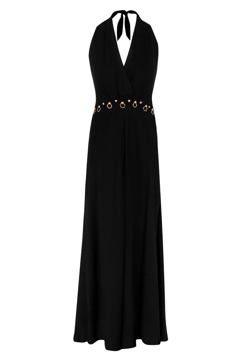 Hailey Halter Cover-Up Dress, Alternate, color, BLACK