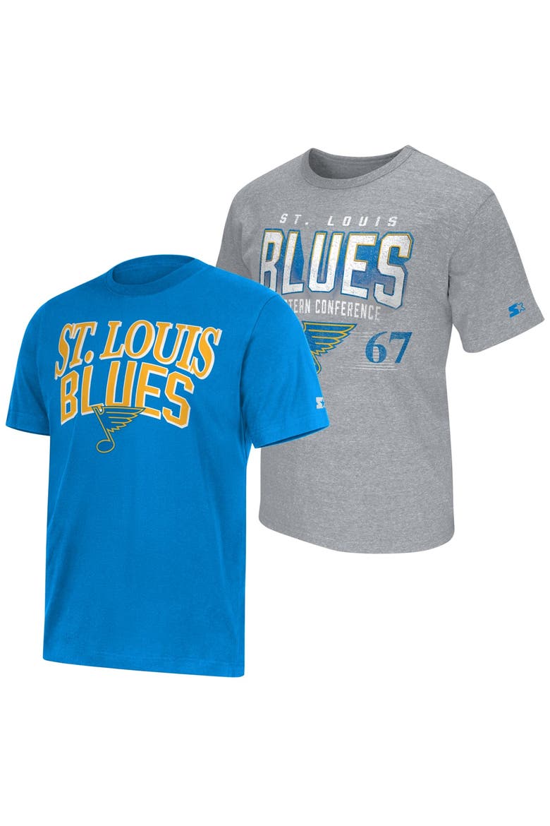 Men's Starter  Light Blue/Heather Gray St. Louis Blues Two-Pack T-Shirt Set, Main, color, Light Blue