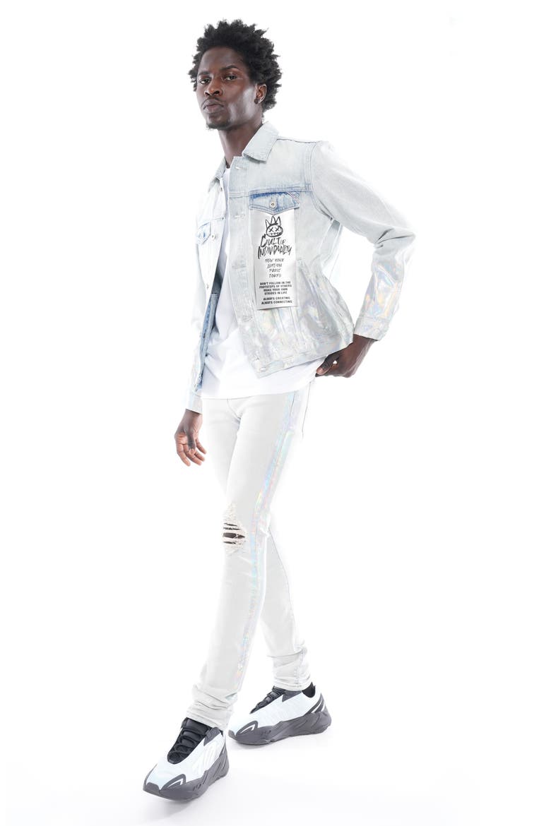 Punk Distressed Super Skinny Jeans, Alternate, color, FOIL