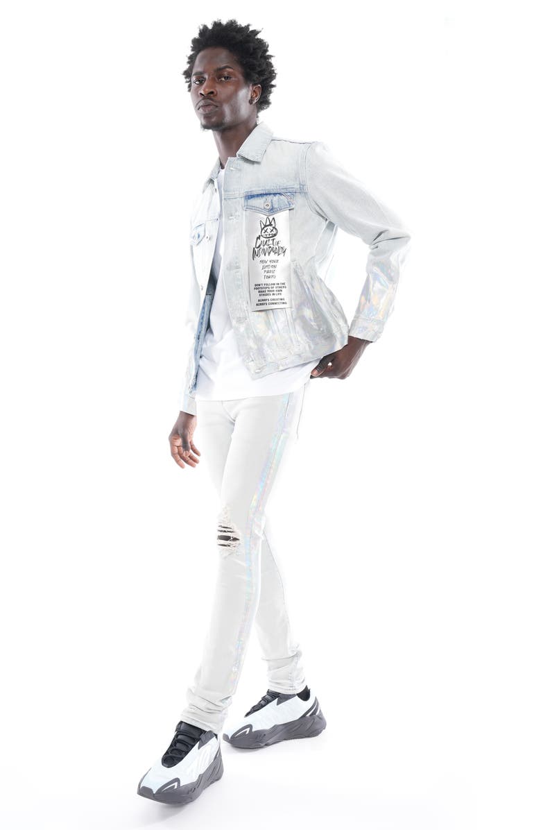 Cult of Individuality Punk Distressed Super Skinny Jeans, Alternate, color, Foil