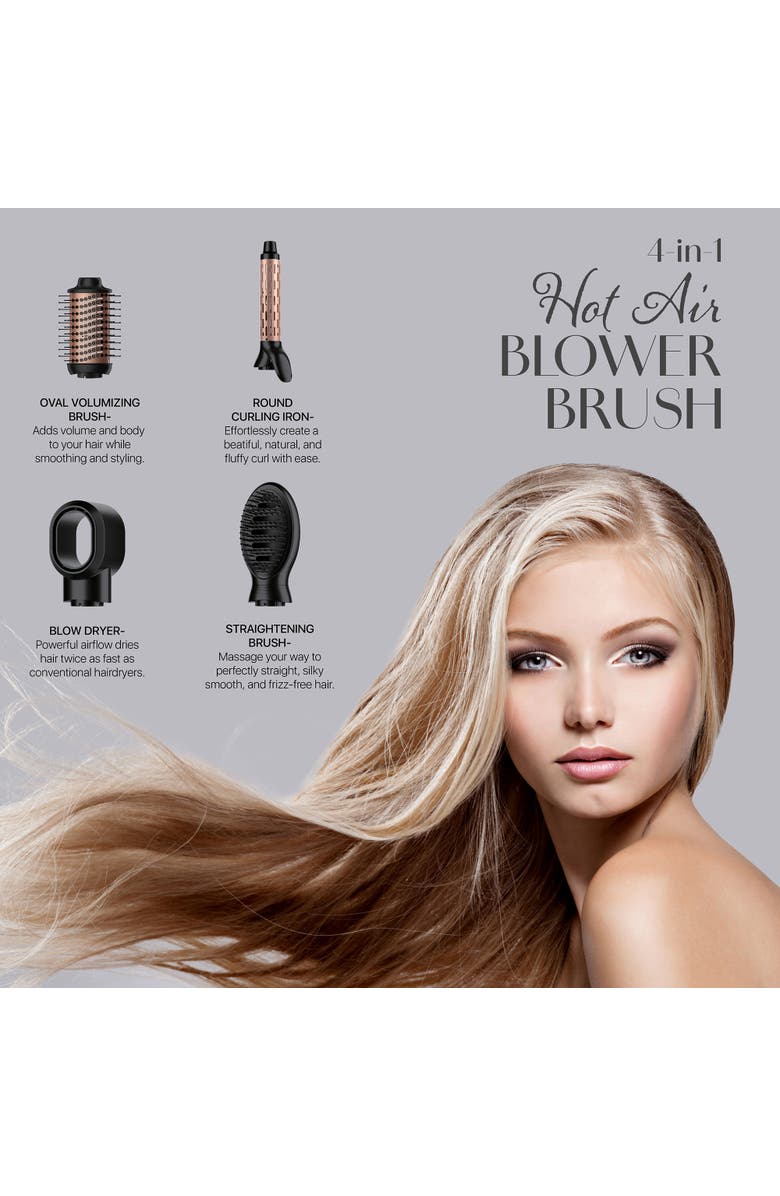 PURSONIC Hair Wellness Duo Hot Air Blower Brush & Pursonic 3-in-1 LED Therapy Scalp Brush, Alternate, color, Black