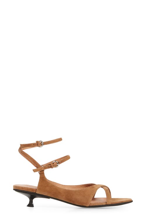 Jeffrey Campbell Mistie Strappy Kitten Heel Sandal In Brown