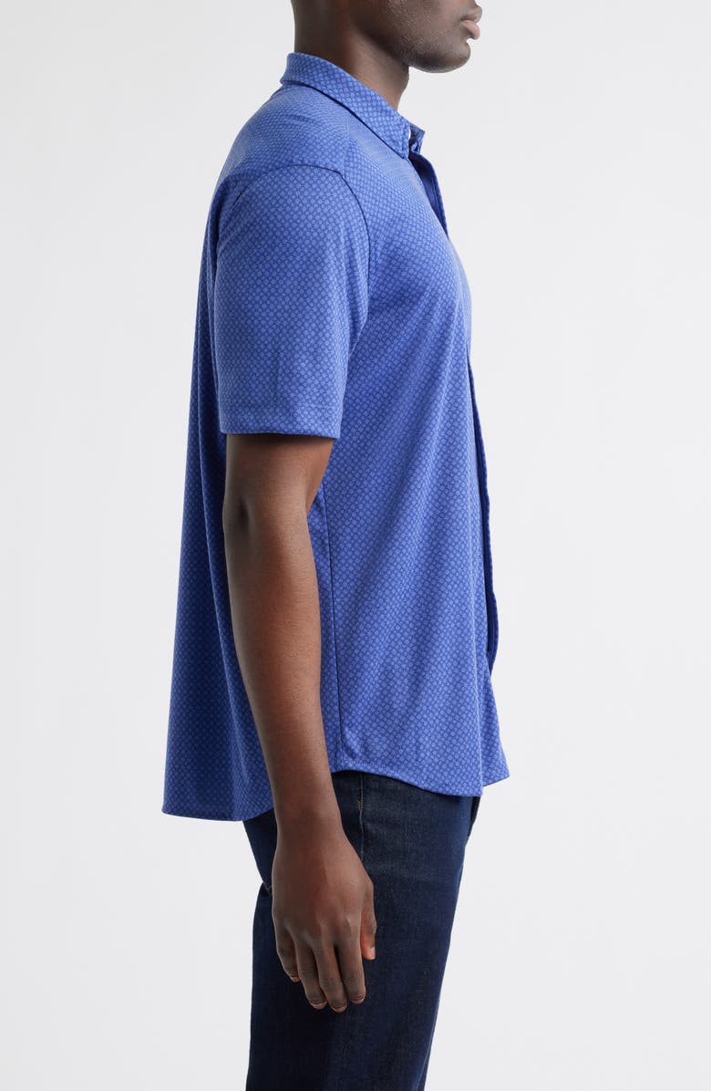 Johnston & Murphy XCFlex Geo Print Short Sleeve Button-Up Shirt, Alternate, color, 