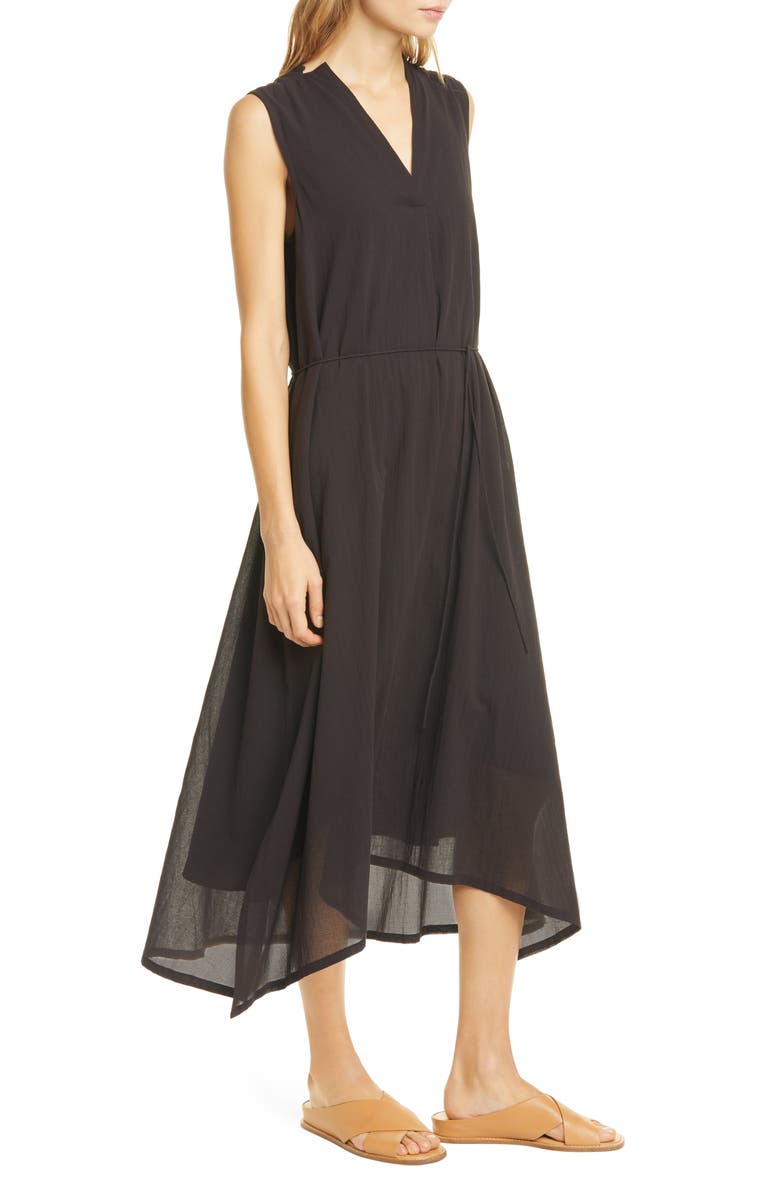 Vince Drawstring V-Neck Midi Dress, Alternate, color, 