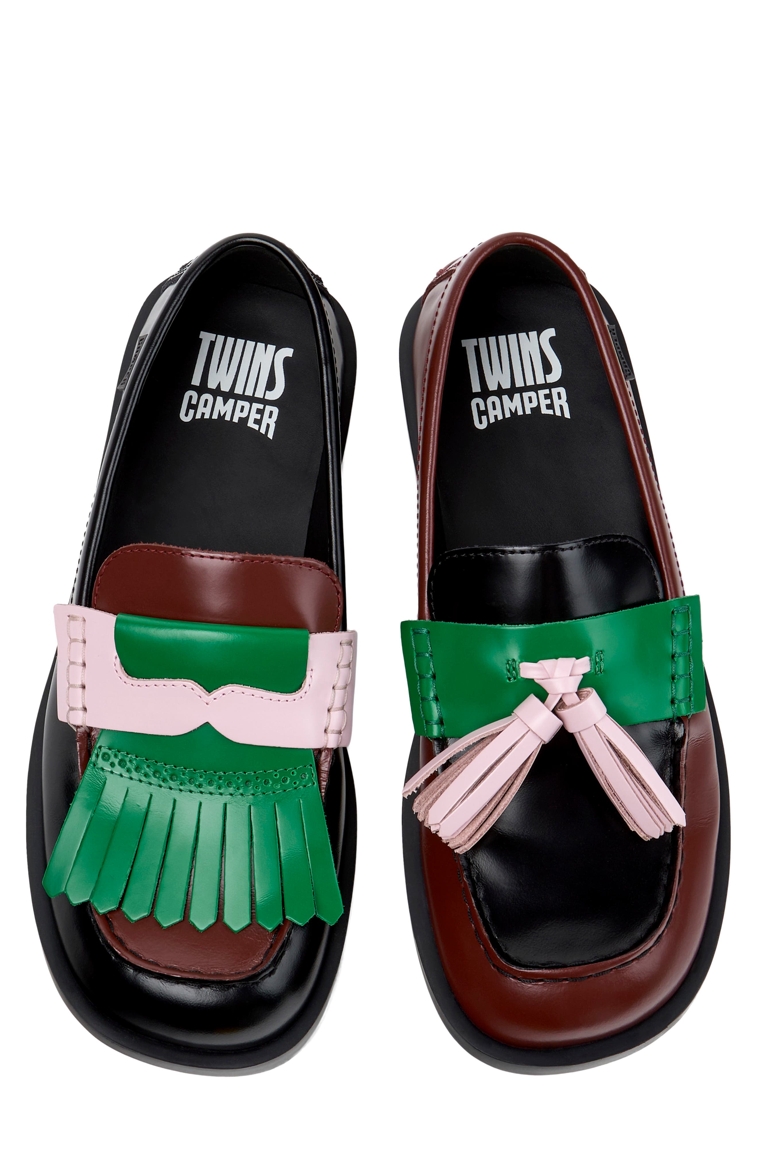 Don Twins Leather Moccasin, Alternate, color, BLACK MULTI