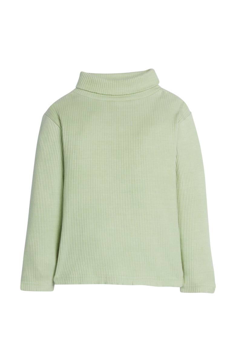 BISBY Kids' Ribbed Turtleneck, Alternate, color, Pistachio Ice Cream