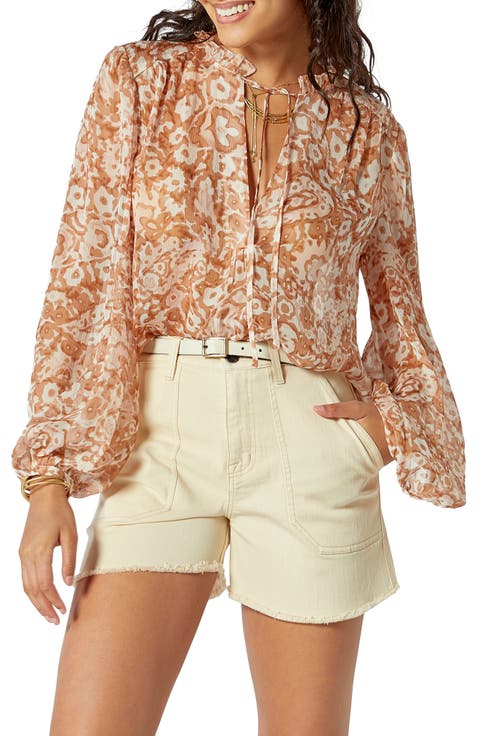 Jindrah Tie Neck Silk Blouse