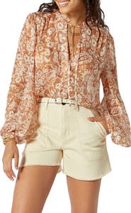 Joie Jindrah Tie Neck Silk Blouse