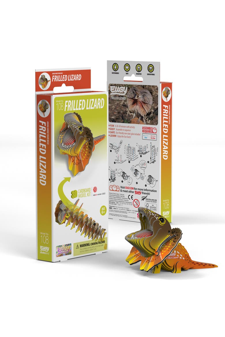 Frilled Lizard 3D Puzzle, Main, color, No Color