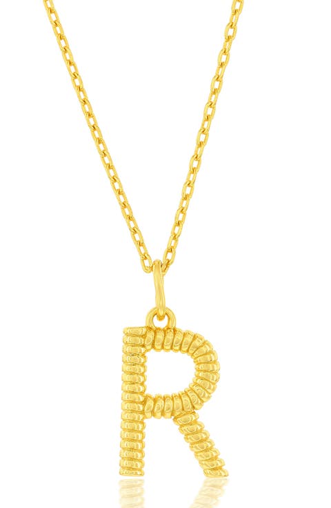 Croissant Initial Pendant Necklace