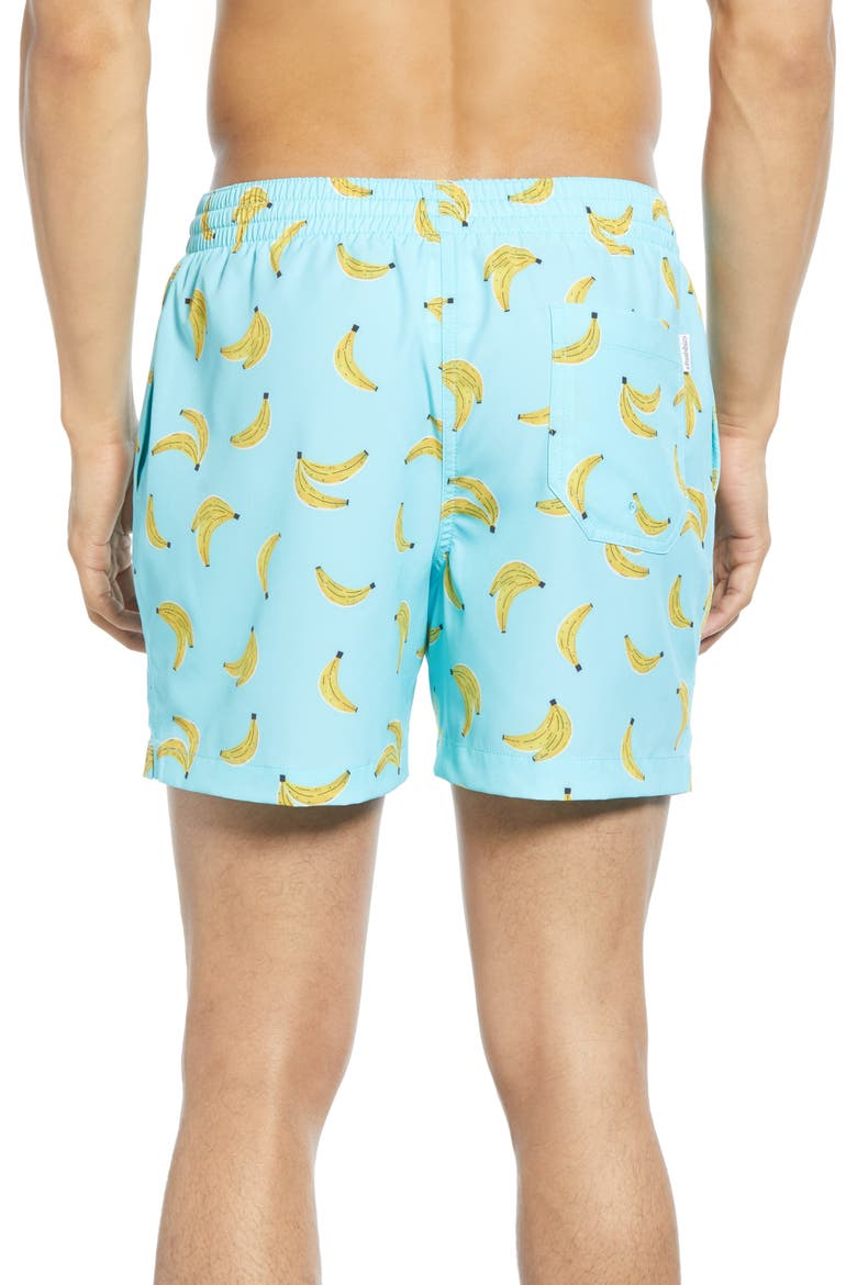 The Banana Stand Print Swim Trunks, Alternate, color, BANANAS