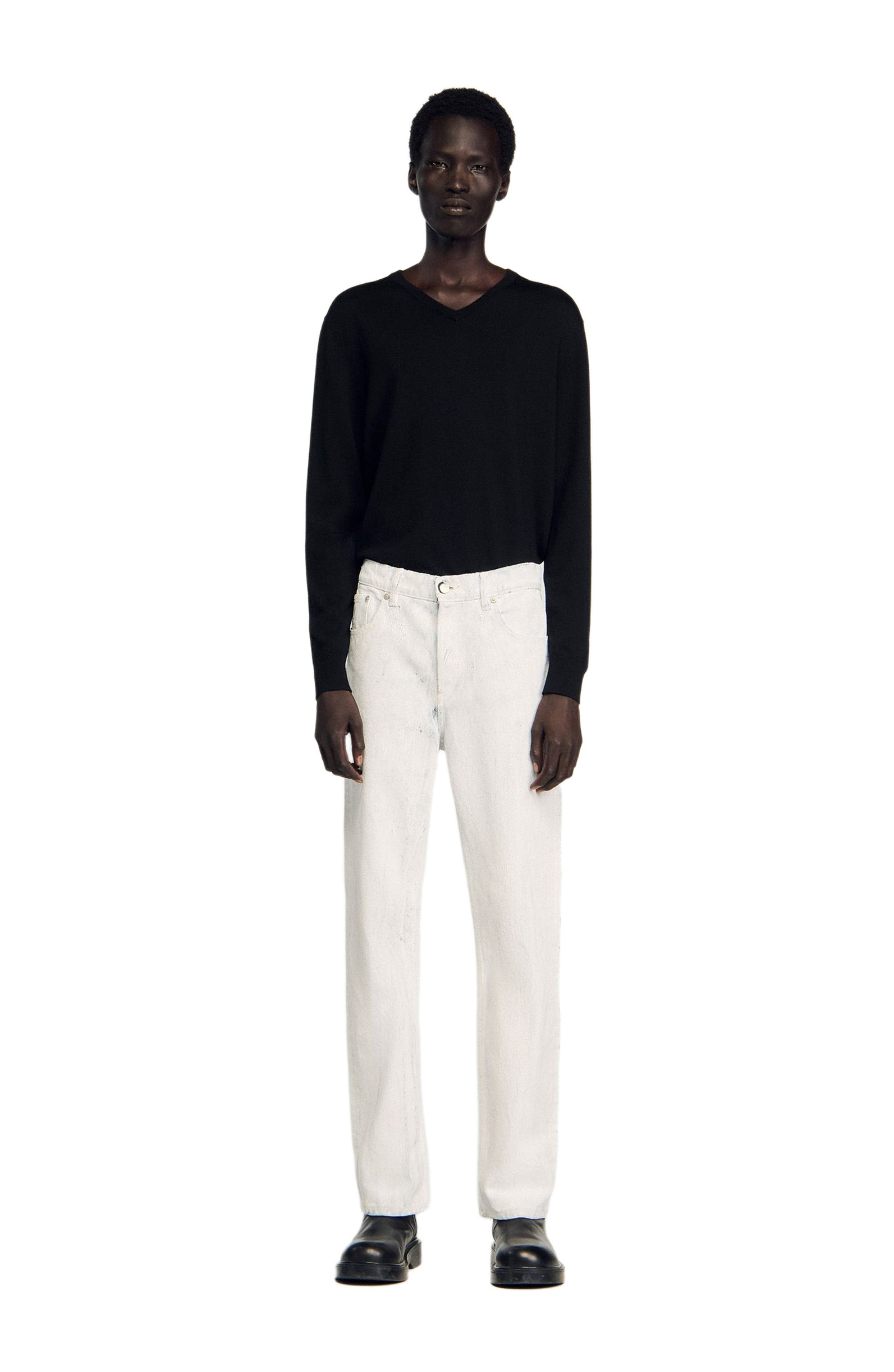 Regular crackle-effect jeans - image 2