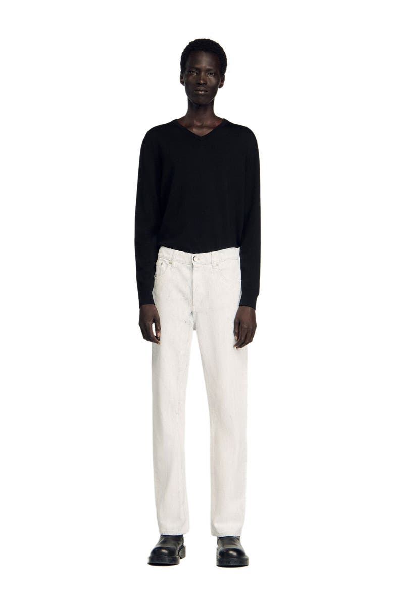 SANDRO Regular crackle-effect jeans, Alternate, color, Optic White