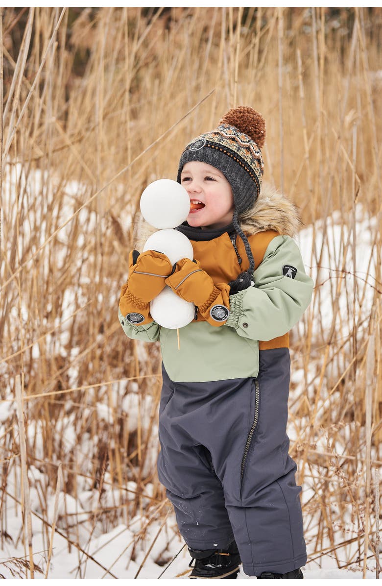 Deux par Deux Baby Boy's One Piece Baby Snowsuit Sage, Brown And Dark Grey, Alternate, color,